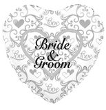 Oaktree 18inch Bride and Groom Filigree - Foil Balloons